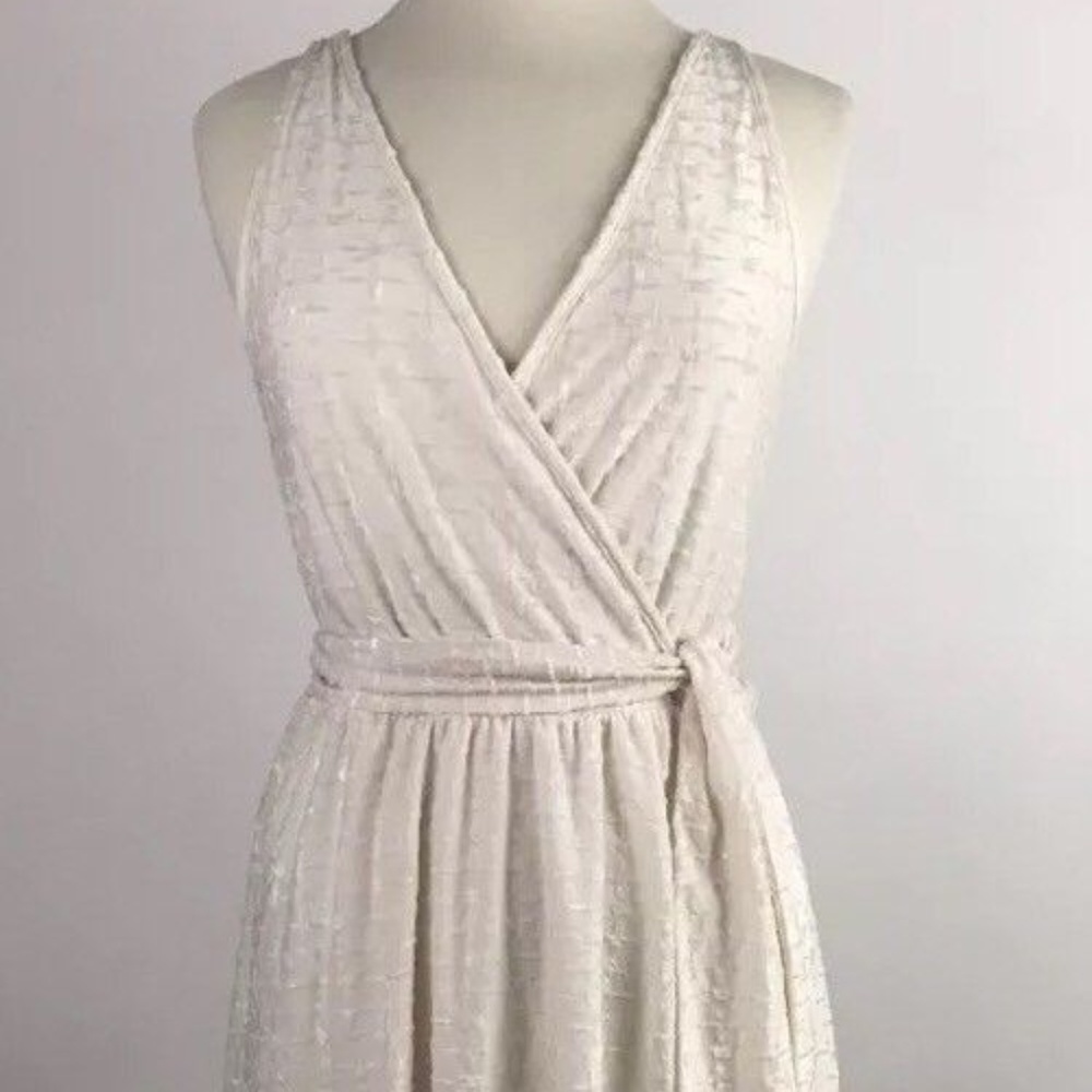 Rachel Roy Sleeveless Ivory Textured Dress - Picture 3 of 8